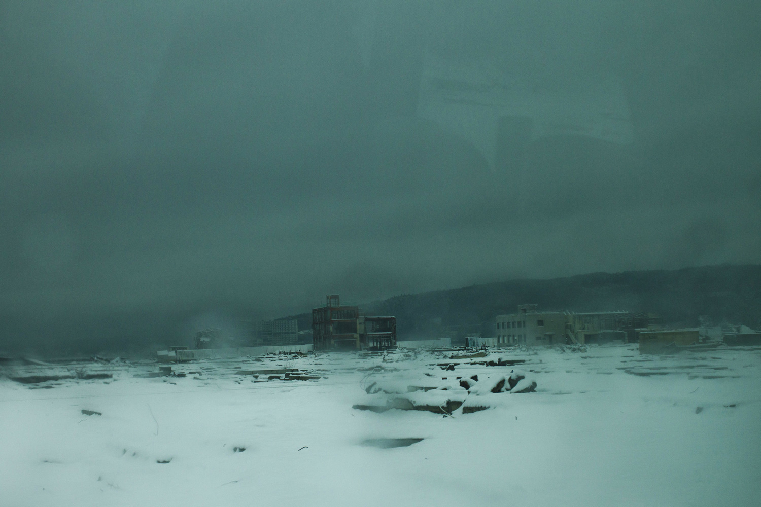 March 5, 2012. The Minamisanriku Disaster Emergency Center headquarters is seen out the window during a bus tour to learn about the effects of last year's March 11 earthquake and tsunami in Minamisanriku in Miyagi prefecture in northeastern Japan.