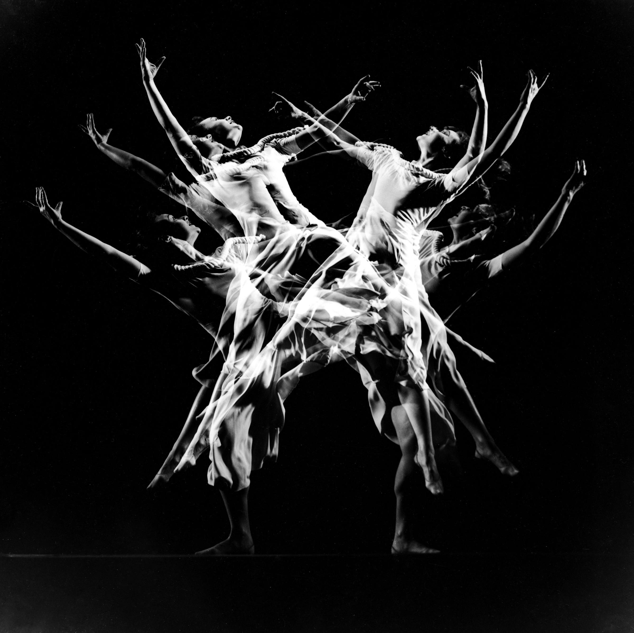 Stroboscopic image of Martha Graham dancer Ethel Butler in 1941.
