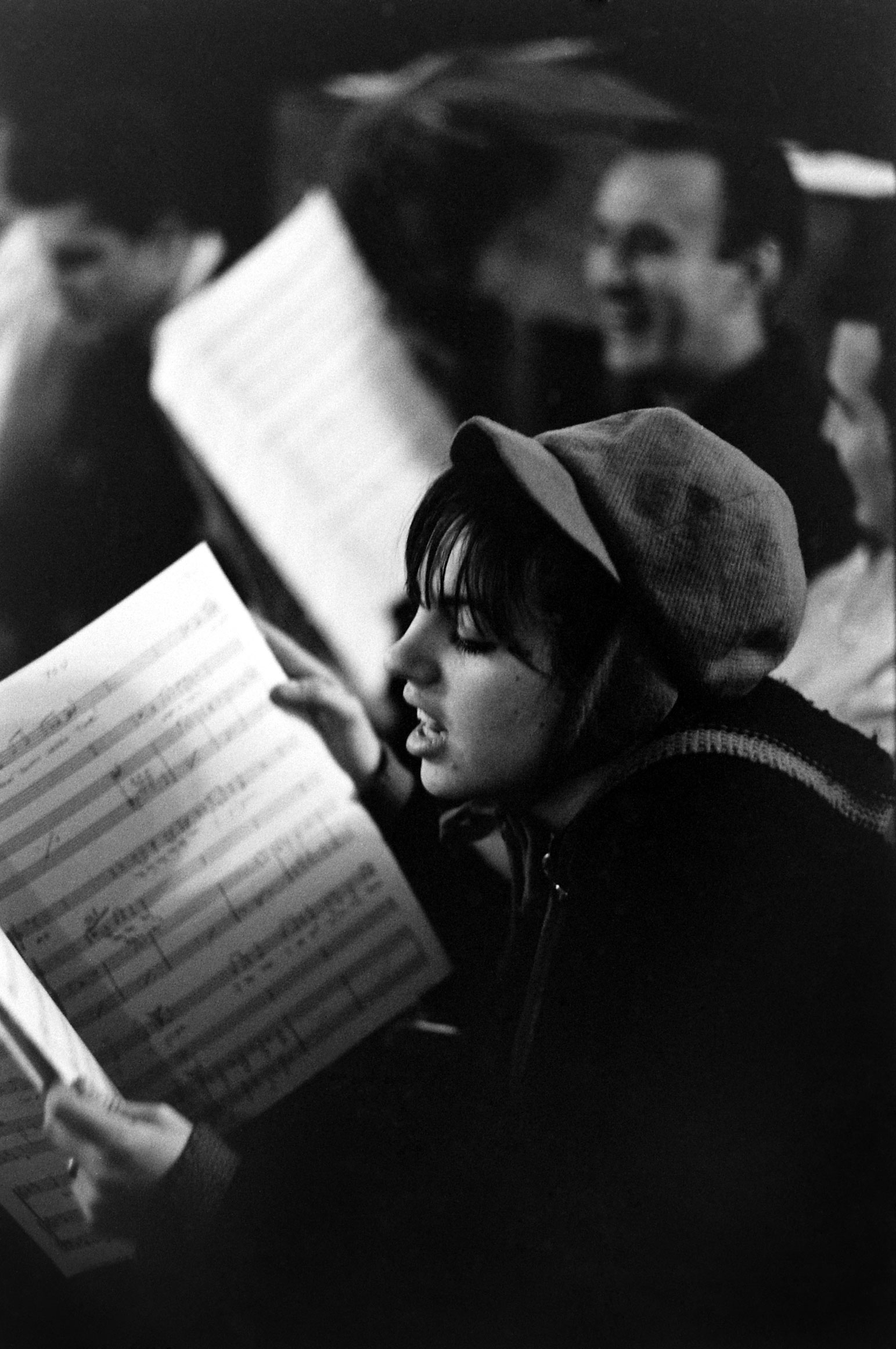 Liza Minnelli studies sheet music in rehearsals for Flora the Red Menace in 1965, a new musical in which she'd play a bohemian fashion designer during the Great Depression.