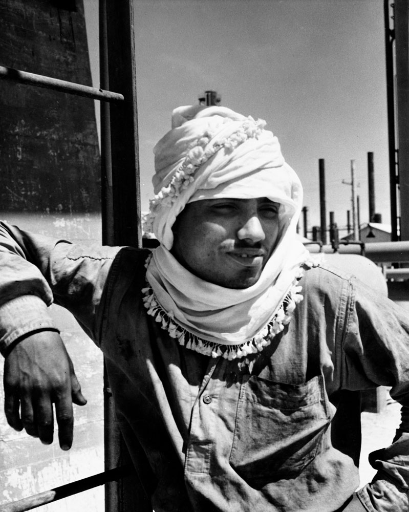 Worker at Bahrain oil refinery, 1945