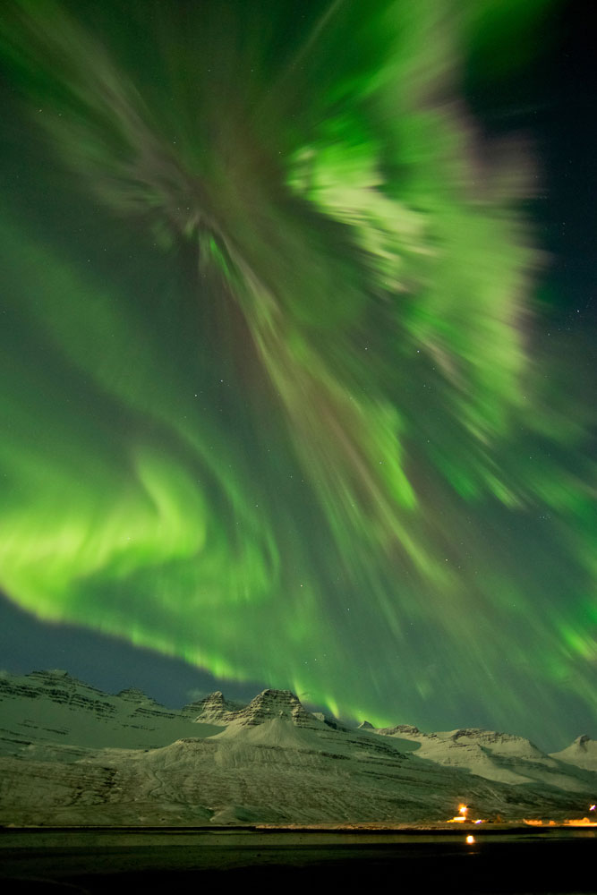 March 8, 2012. The Northern Lights are seen in the skies near Faskusfjordur on the  east coast of Iceland. A solar storm shook the Earth's magnetic field early Friday, but scientists said they had no reports of any problems with electrical systems. After reports Thursday of the storm fizzling out, a surge of activity prompted space weather forecasters to issue alerts about changes in the magnetic field.
