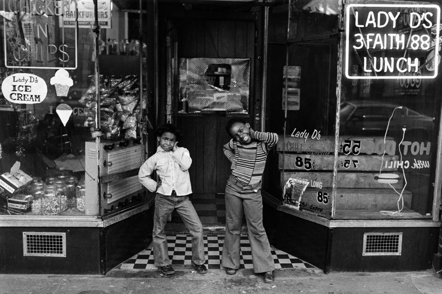 Two Girls in Front of Lady D’s, c. 1976