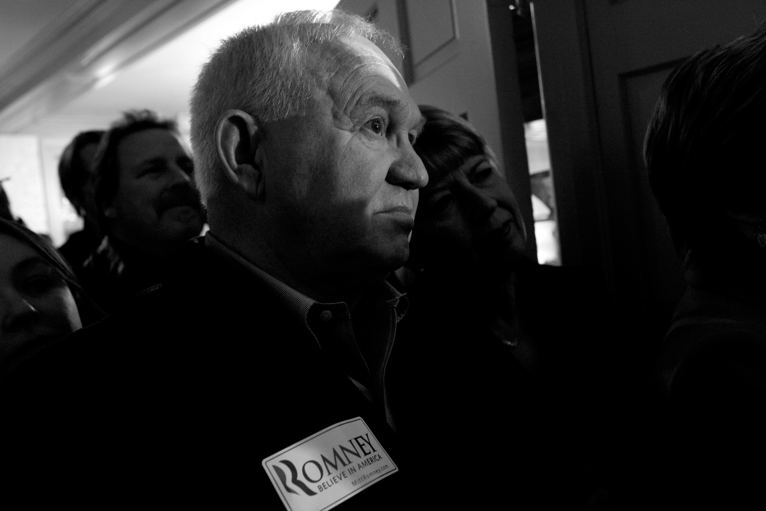March 5, 2012. A Mitt Romney supporter at a rally at Bryan Place in Zanesville, Ohio.