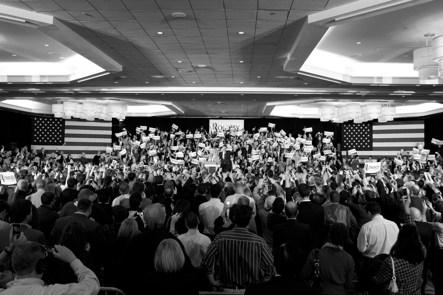 March 6, 2012. Overview of the crowd during a Super Tuesday event for Mitt Romney at the Westin Copley Place in Boston.