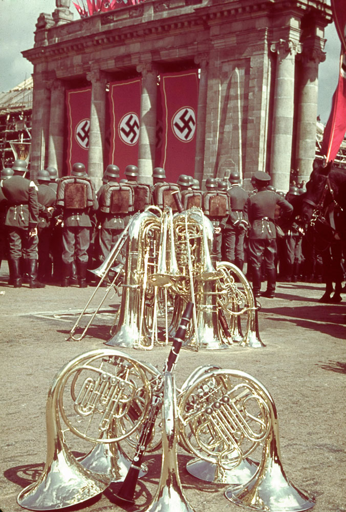 A rally in celebration of Adolf Hitler's 50th birthday, Berlin, April 20, 1939.