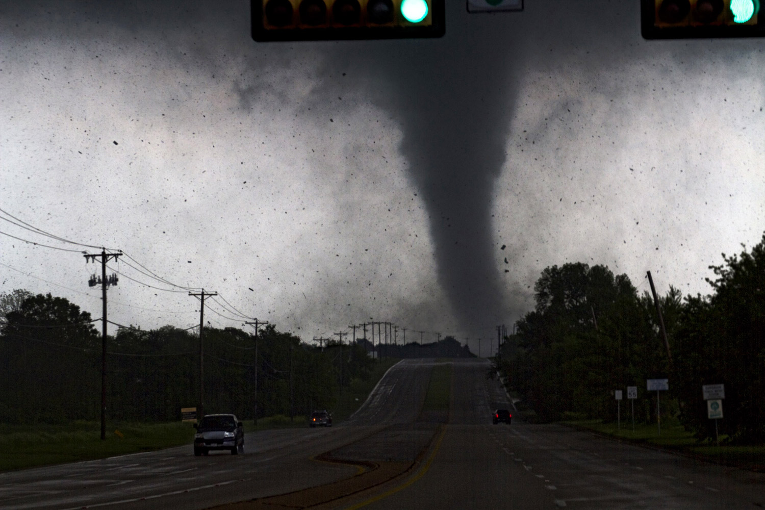 April 3, 2012. A tornado photographed in Lancaster, Texas.