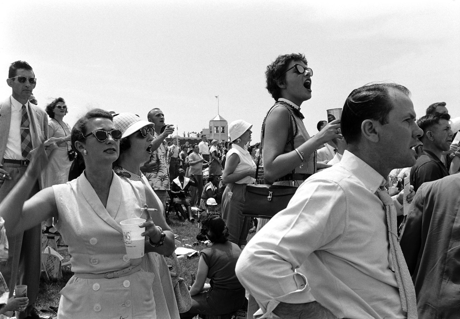Spectators at Churchill Downs on Derby day, 1955.