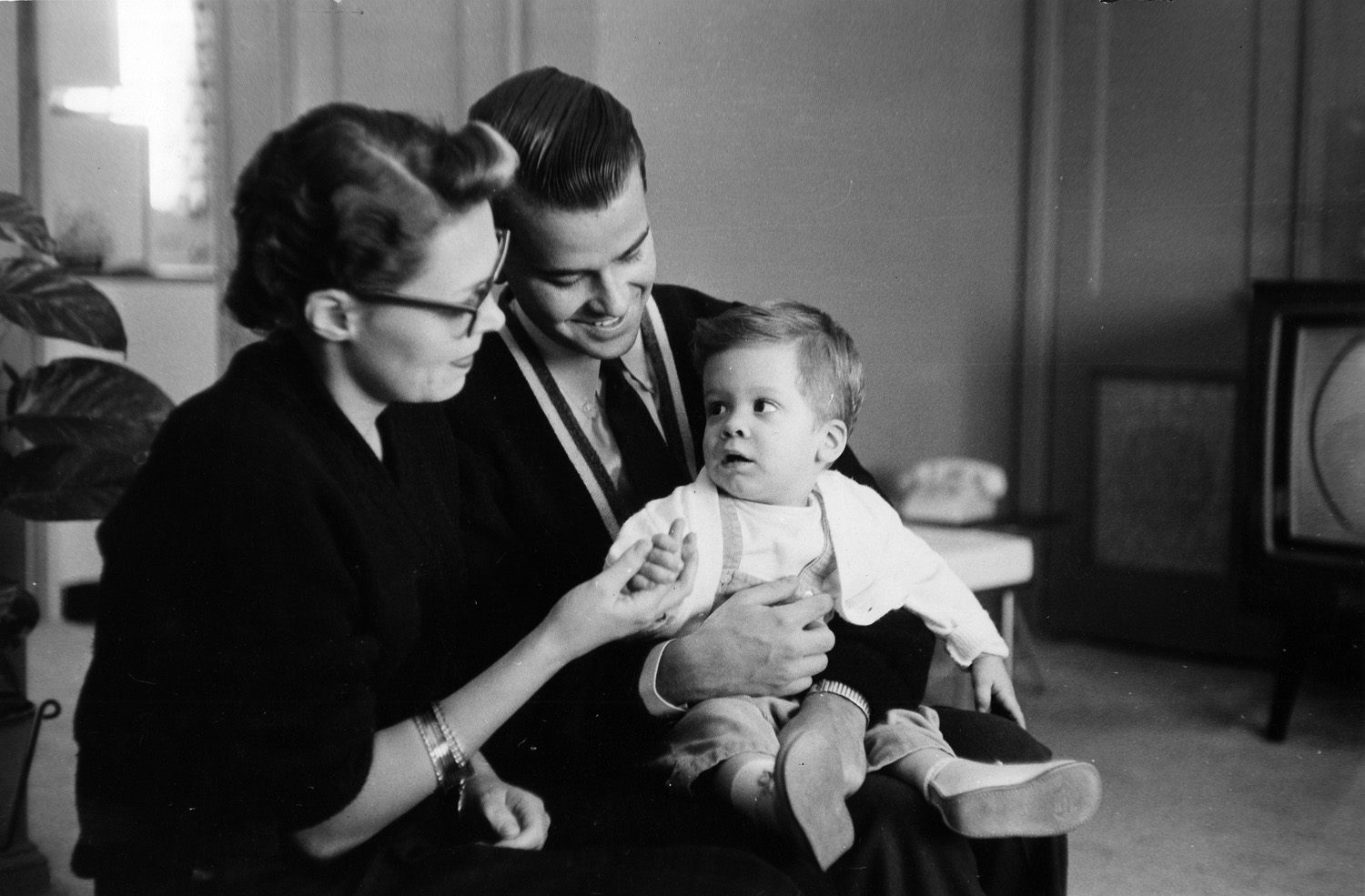 Dick Clark poses for a portrait with his wife Barbara and their son, Richard Clark, Jr., on May 13, 1958, in Philadelphia.