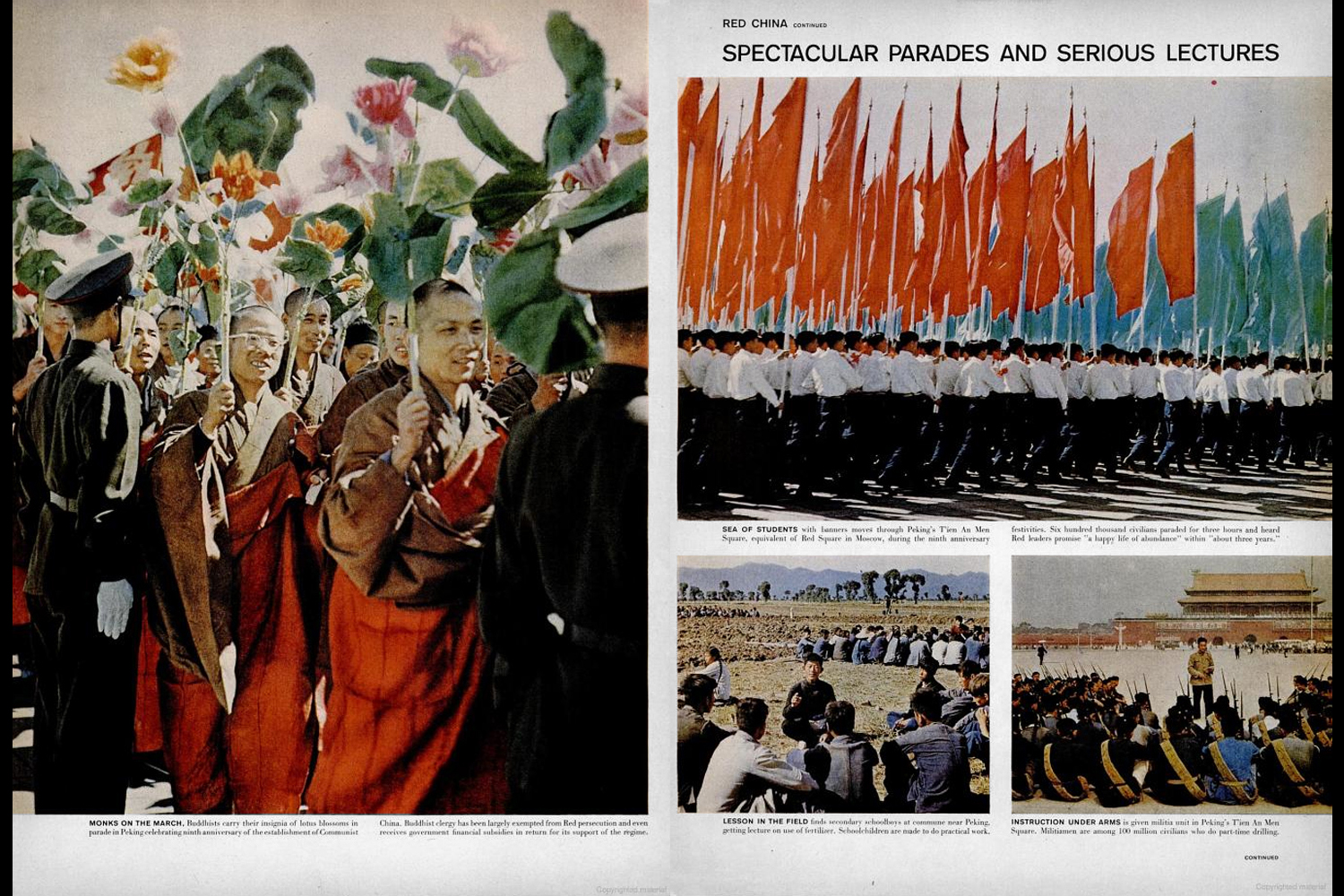 Pages from "Red China Bid for a Future," featuring photographs by Henri Cartier-Bresson, as the article appeared in the January 5, 1959, issue of LIFE.