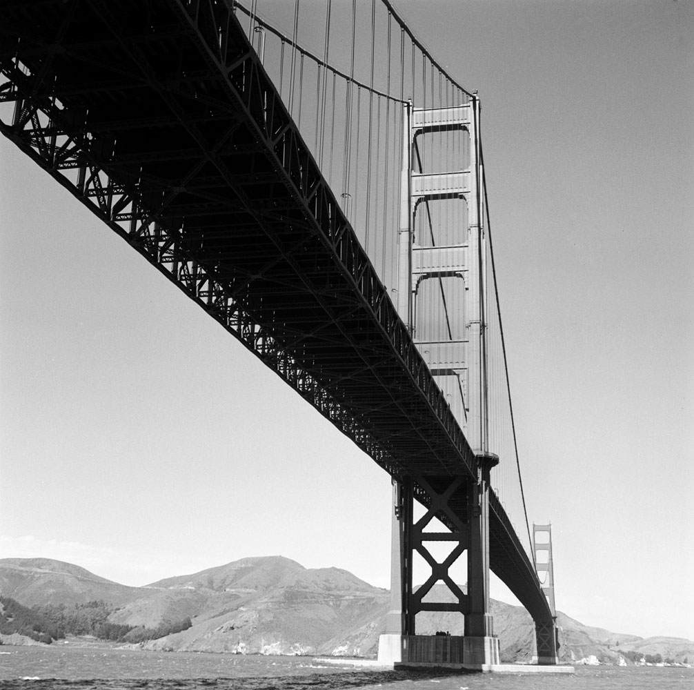 The Golden Gate Bridge in 1955.