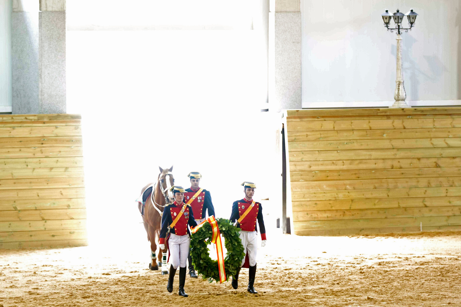 May 3, 2012.  The opening ceremonies of the new Equestrian Complex of the Civil Guard, 'Infanta Elena de Borbon,' are pictured in Valdemoro, in outskirts of Madrid.