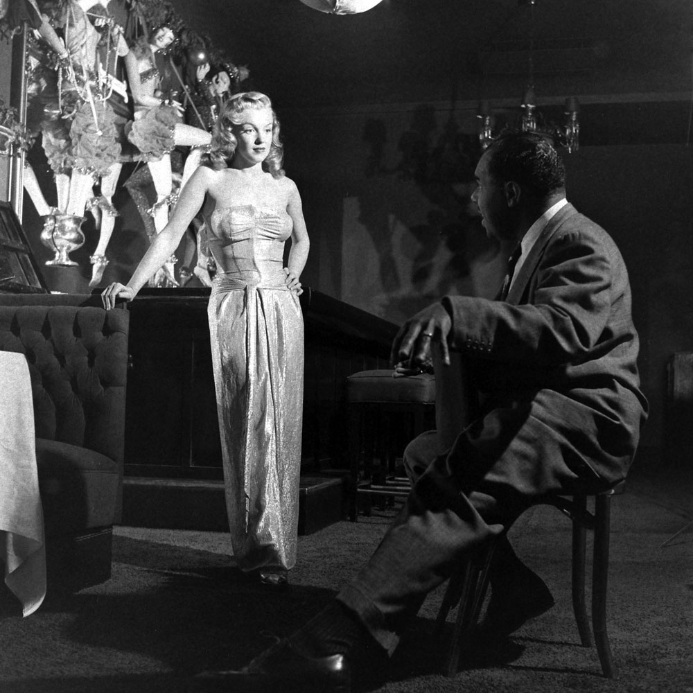 Marilyn Monroe, 22, takes singing lessons with bandleader Phil Moore at the famous West Hollywood nightclub, the Mocambo, in 1949.