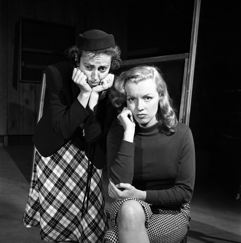 Marilyn Monroe, 22, takes lessons with acting coach, Natasha Lytess, Hollywood, 1949.