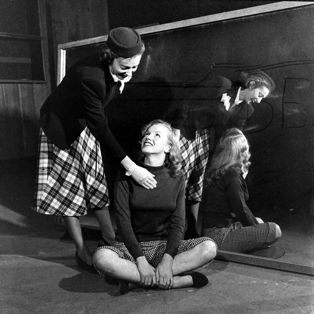 Marilyn Monroe, 22, takes lessons with acting coach, Natasha Lytess, Hollywood, 1949.