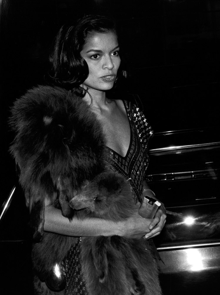 Bianca Jagger attends a party for Andy Warhol. Feb. 17, 1977