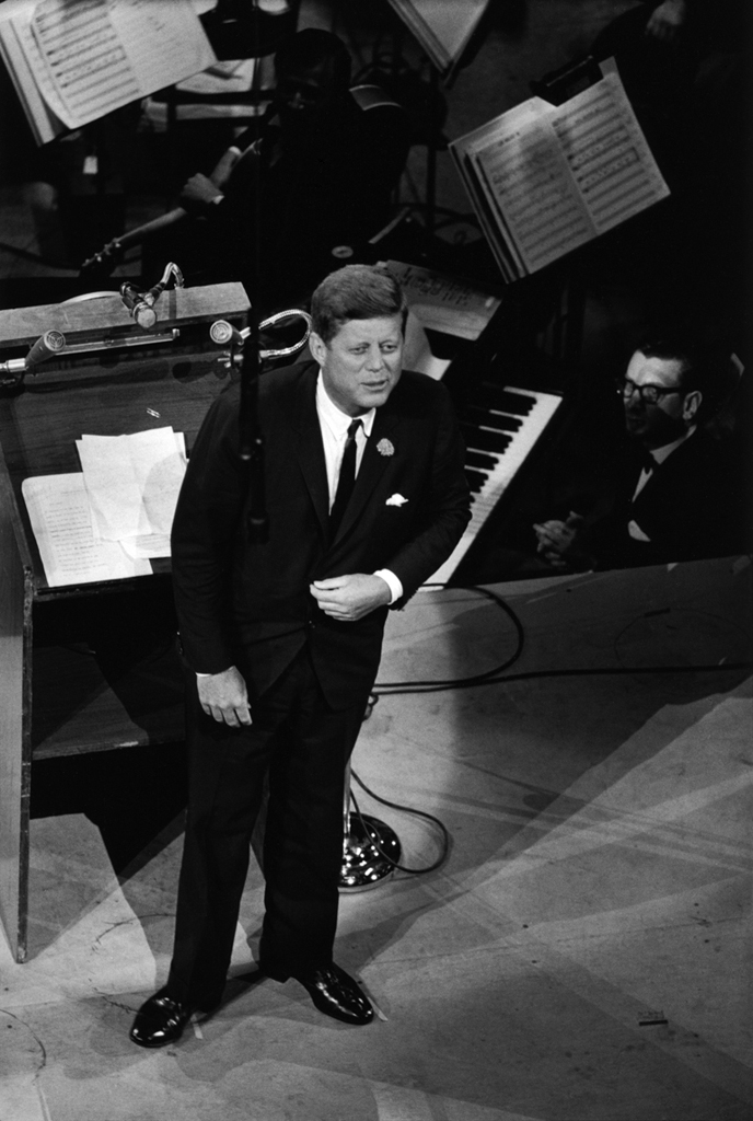 John F. Kennedy at Madison Square Garden during a "Birthday Salute" in his honor, New York, May 19, 1962.