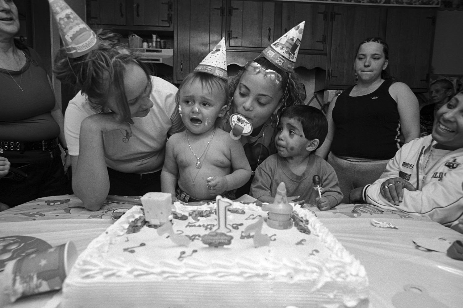 Kayla and Sabrina celebrate Donny's first birthday. April 2005.