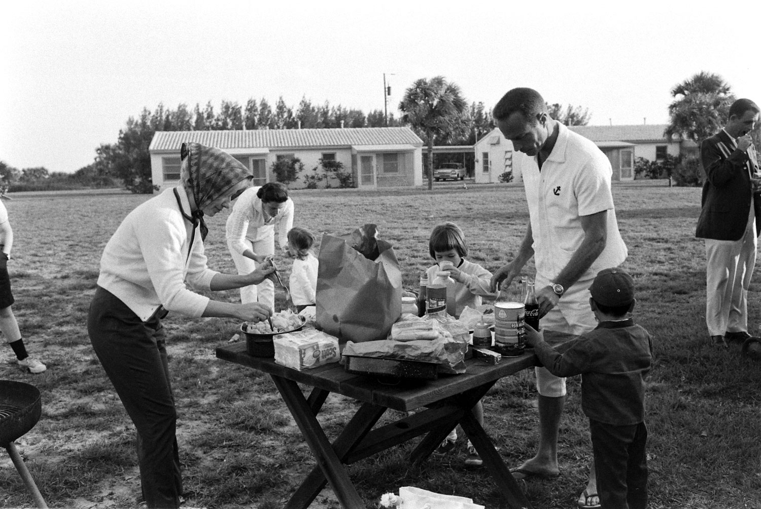 Astronaut Scott Carpenter and family picnicking, 1962.