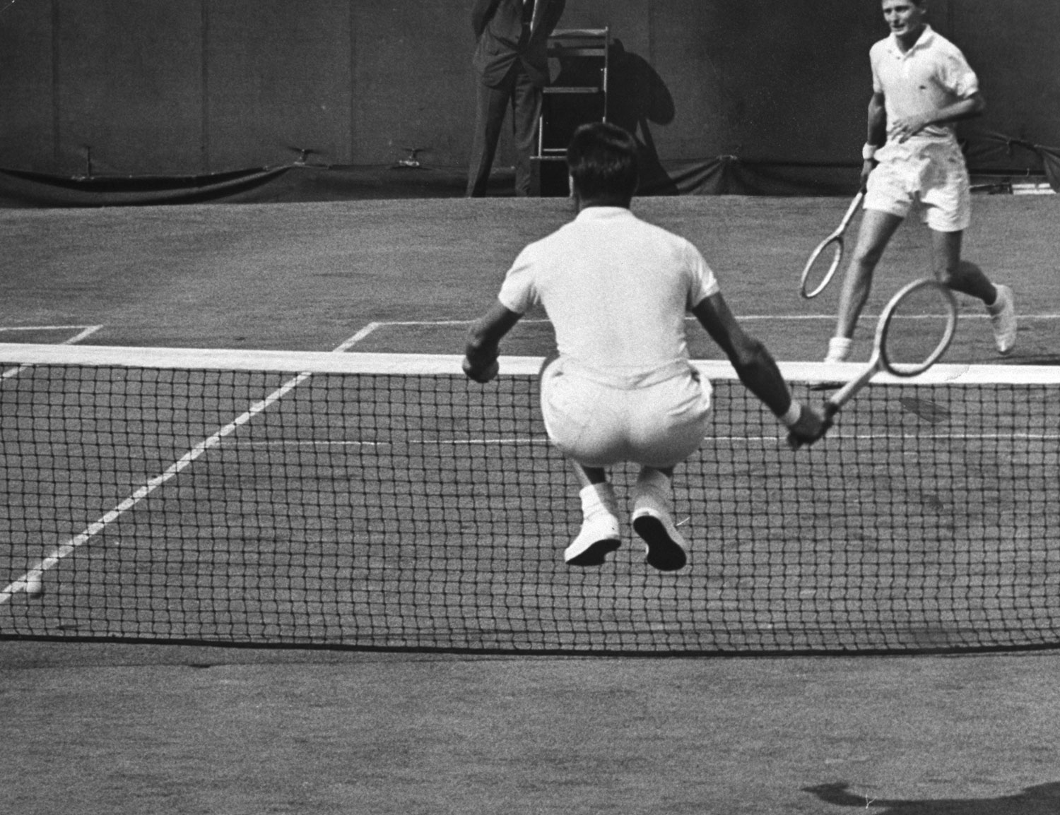 National Tennis Championships at Forest Hills, New York, in 1954.