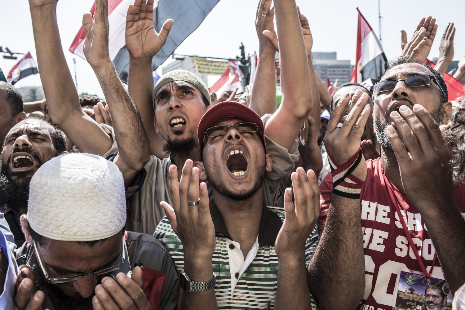 June 24, 2012, Cairo. Egyptians pray as they celebrate the election of Mohamed Morsy in Tahrir Square.