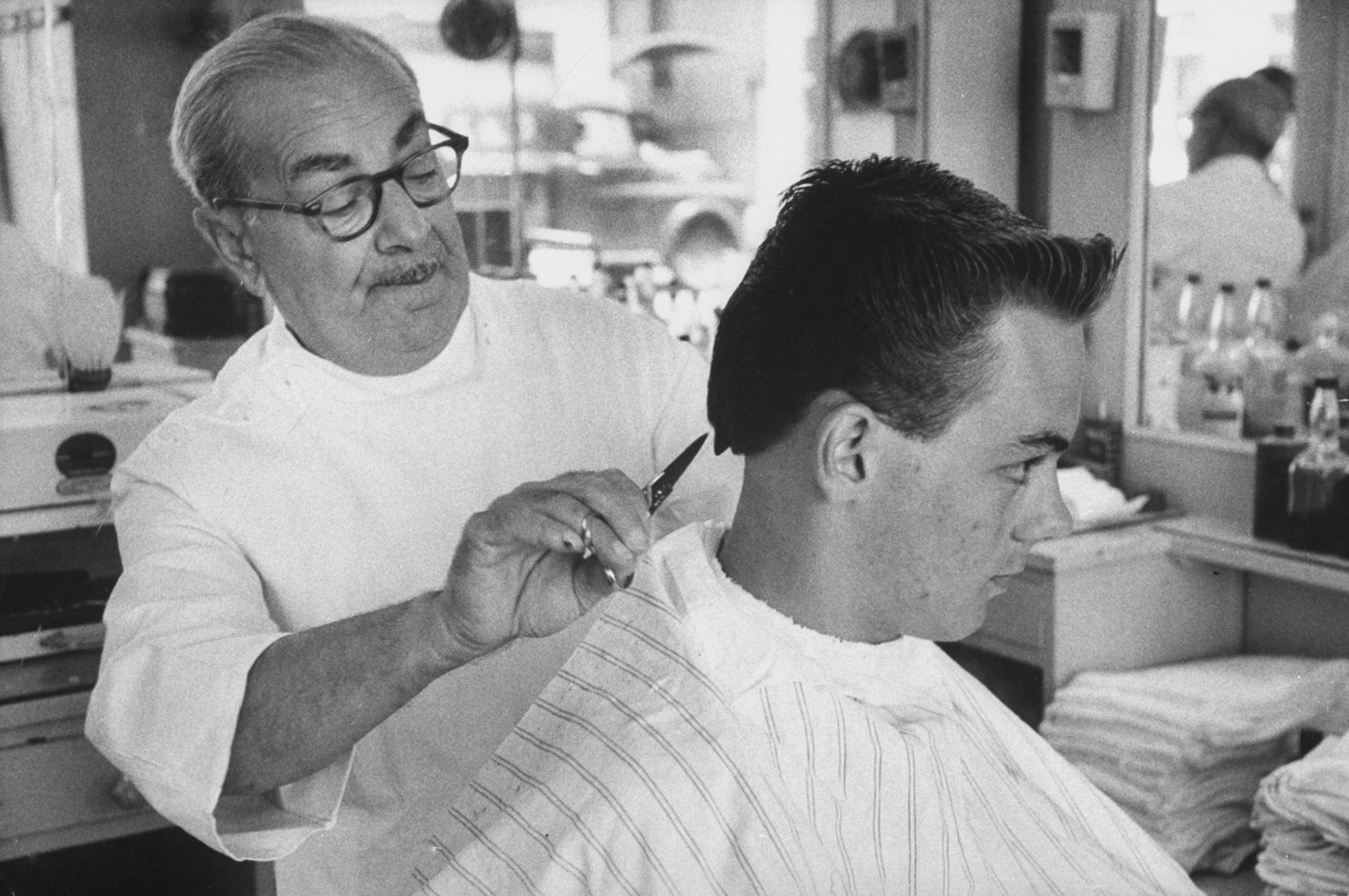 Elvis Presley-style haircut in Florida 1956