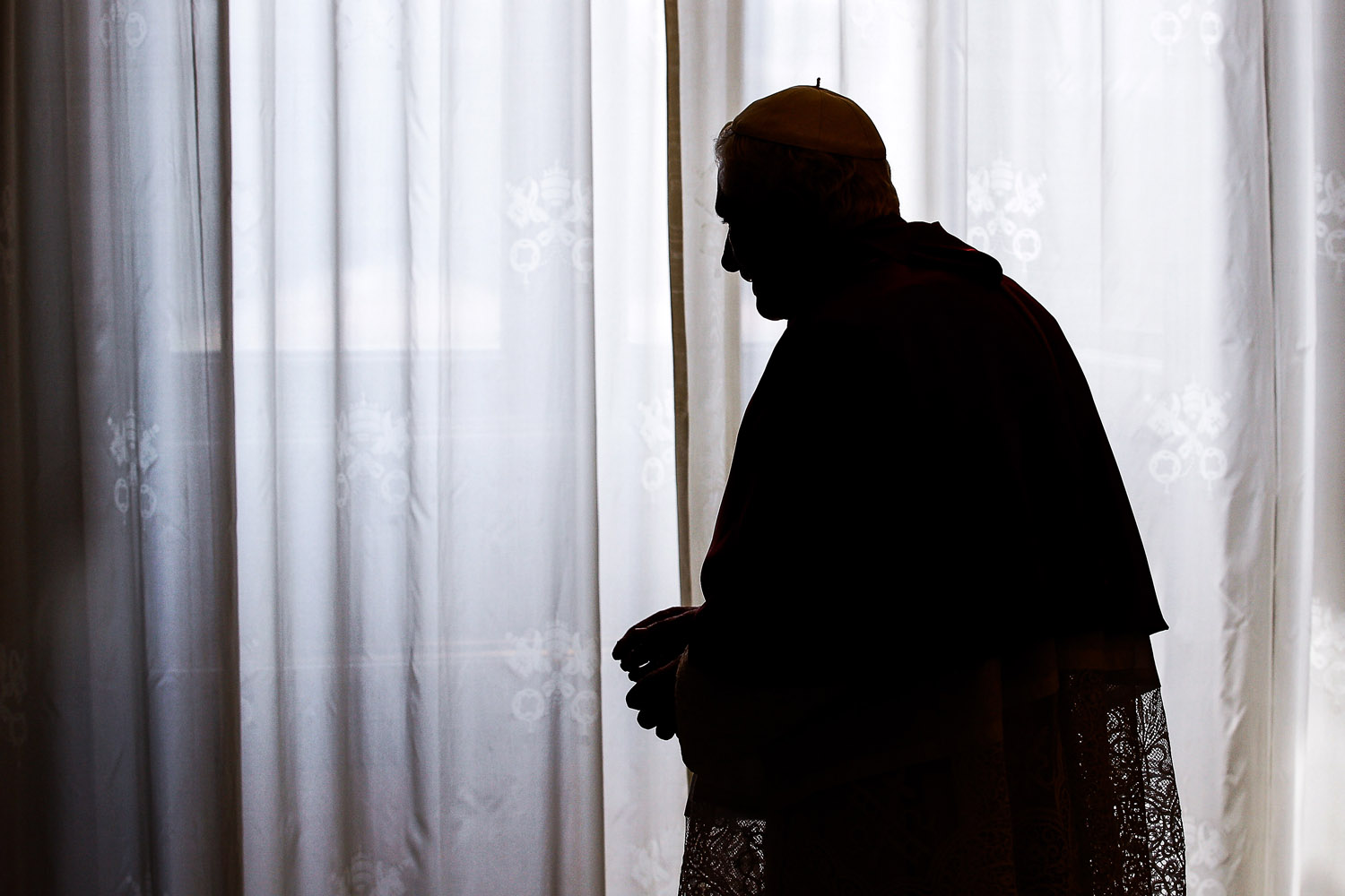 June 8, 2012. Pope Benedict XVI looks on following a meeting with the Sri Lankan President at the Vatican.