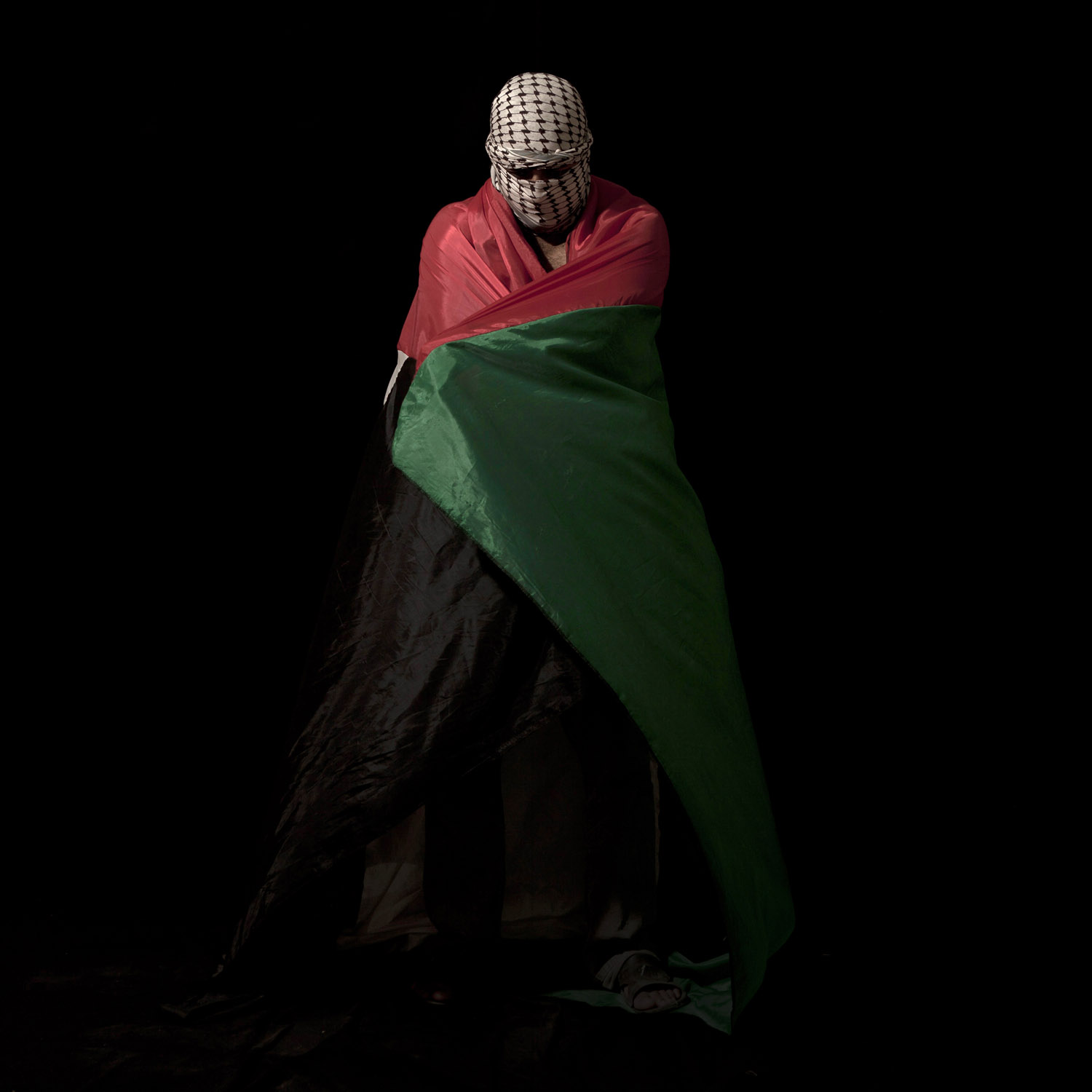 Portrait of a Palestinian stone thrower in the West Bank village of Bilin, near Ramallah. June 13, 2012.