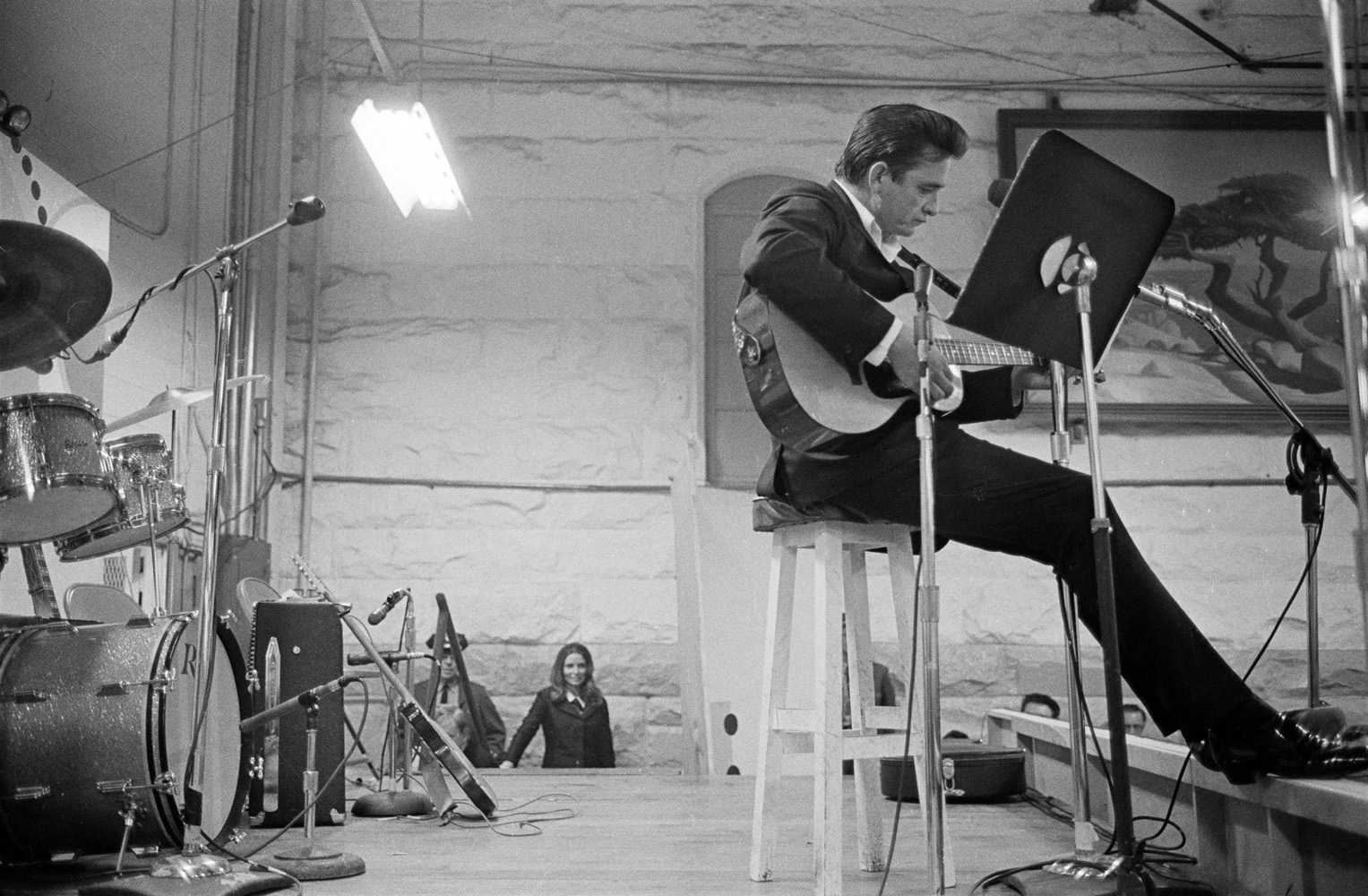 Johnny Cash, June Carter coming onto Stage, Folsom, Calif., January 13, 1968