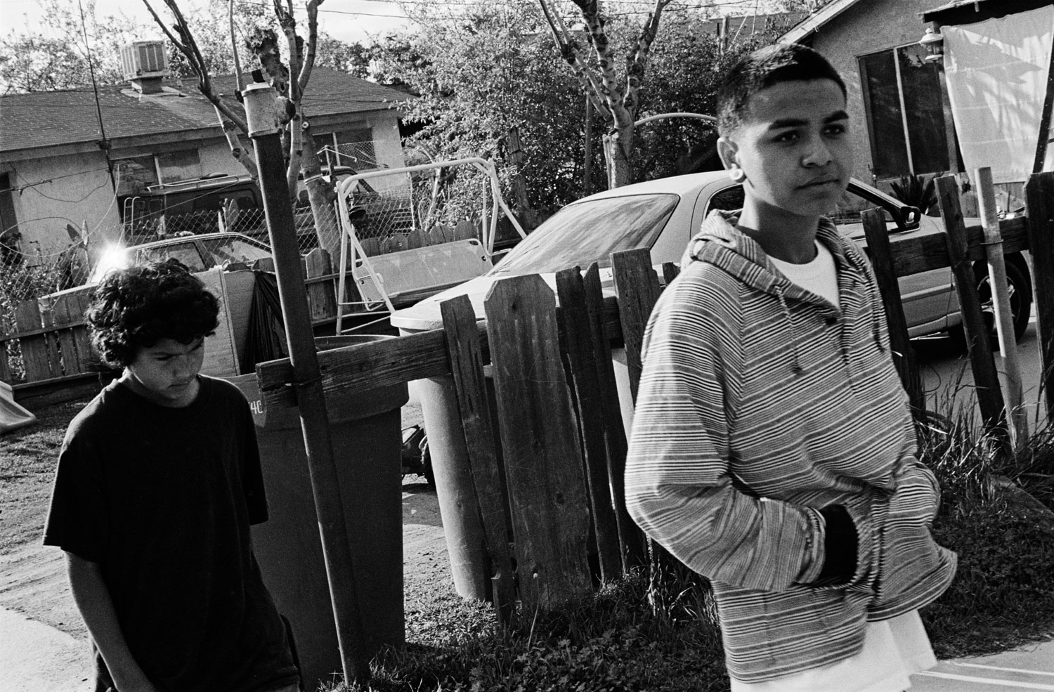 Youth of Woodlake walk the streets. Many complain of a lack of opportunities. Woodlake, Calif., 2012.