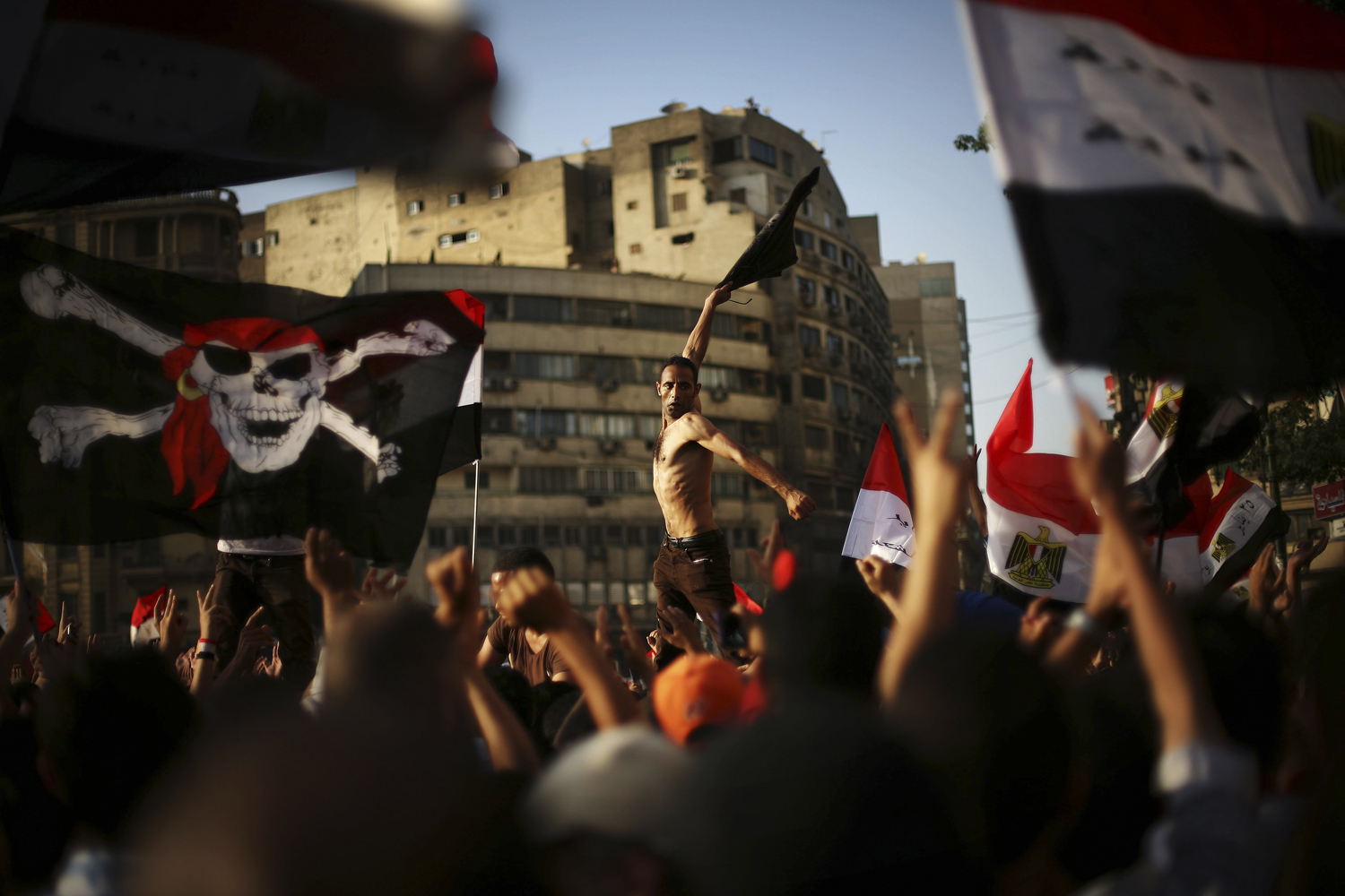 June 2, 2012. Protesters gather after the verdict in the trial of former President Hosni Mubarak in Tahrir Square in Cairo.