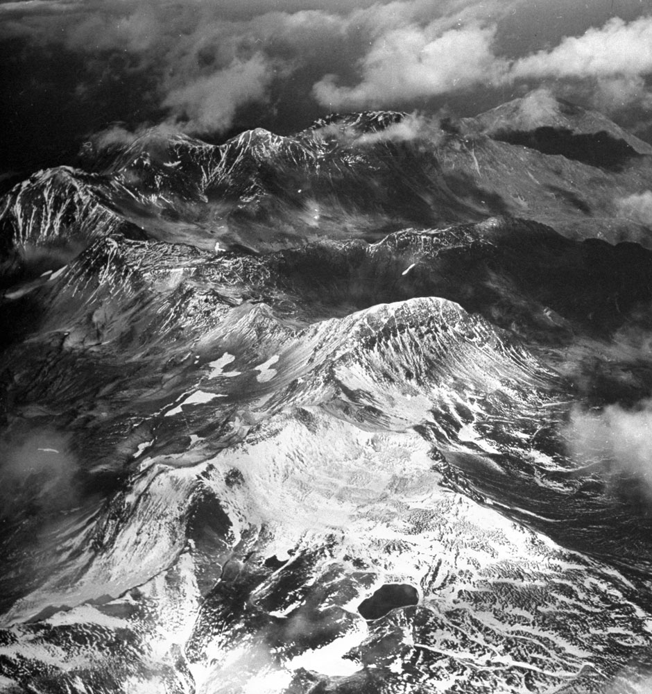 The rocky peaks of Attu Island, Alaska, 1943.