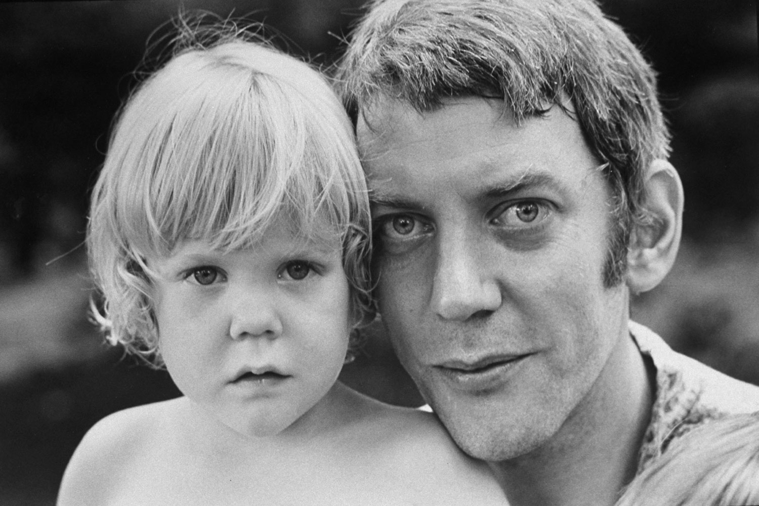 Donald Sutherland and his son, Kiefer, in California, 1970.