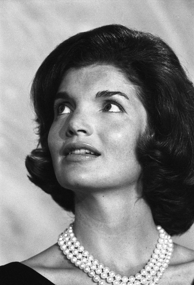 Jackie Kennedy at a formal dinner, 1960.