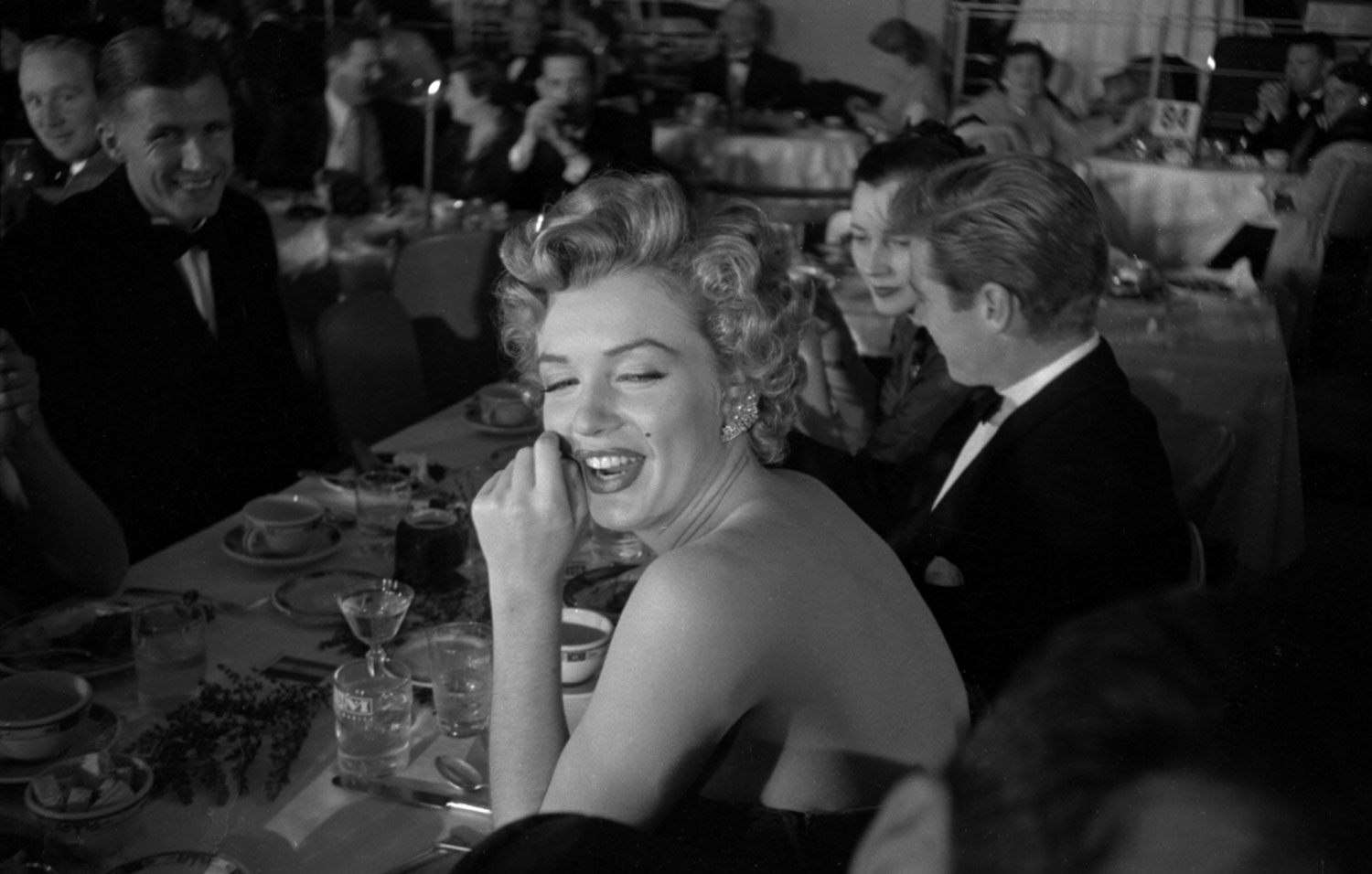 Marilyn Monroe attends an awards night at the Club Del Mar, Santa Monica, Calif., 1952.