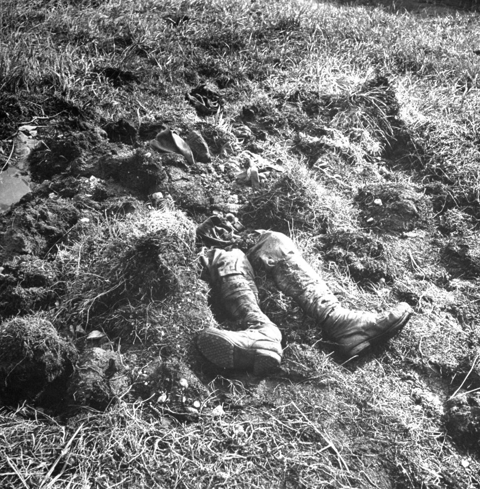 The remains of a Japanese soldier, Aleutian Islands Campaign, Alaska, 1943.