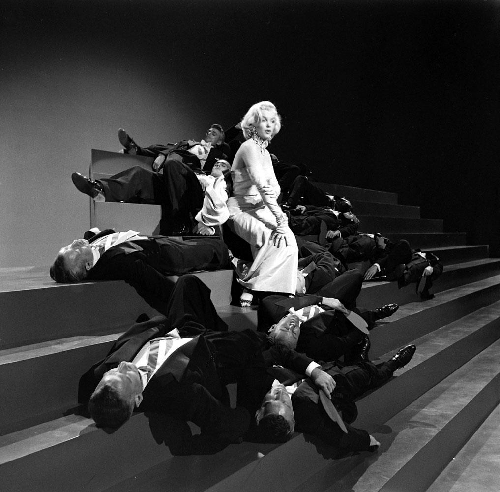 Marilyn Monroe on the set of Gentleman Prefer Blondes