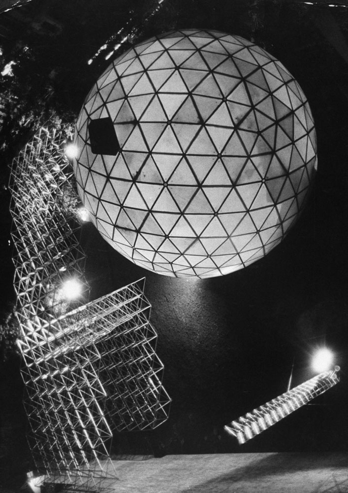 An example of Buckminster Fuller's work at the the Museum of Modern Art, 1959.