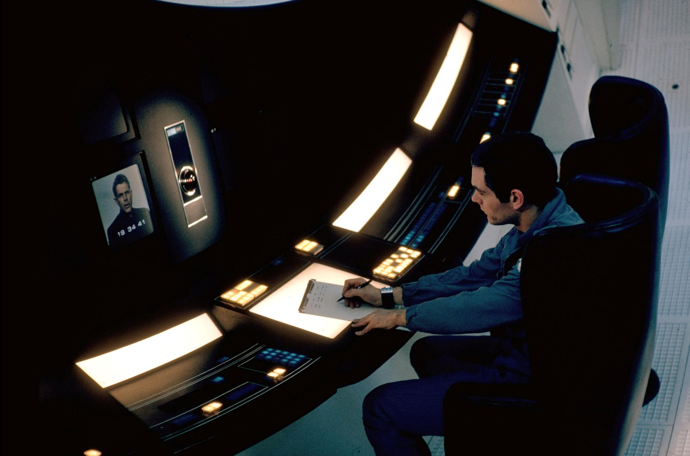 On the set of Stanley Kubrick's '2001: A Space Odyssey'