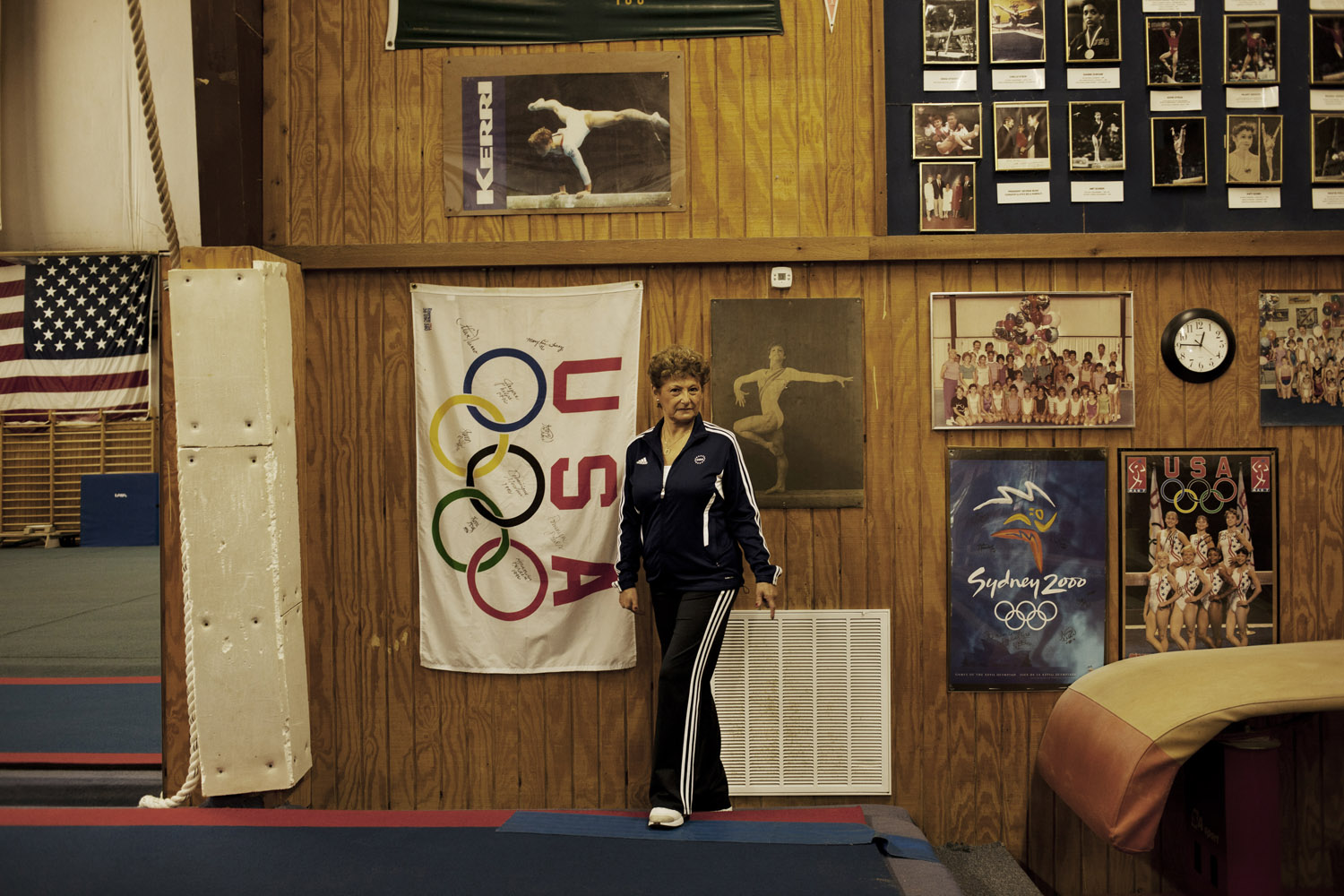 Martha Karolyi in the old gym.