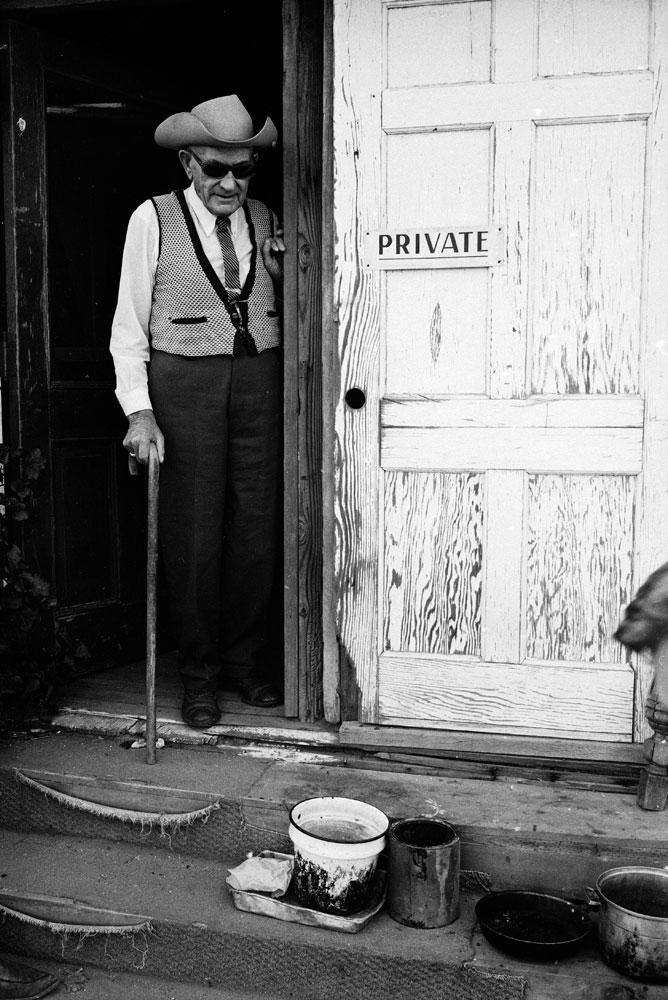 Eighty-year-old George Spahn, owner of the Spahn Movie Ranch, one-time home of the Manson Family.