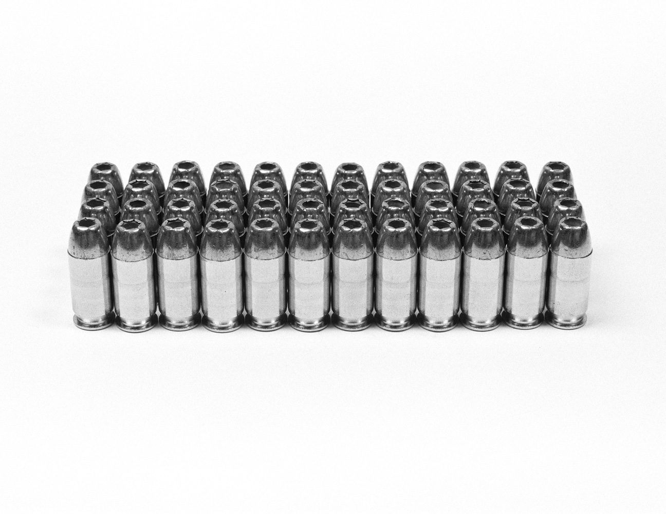 America's ammunition of choice: the hollow-point, designed to maximize damage by fragmenting and 'mushrooming' on impact. These bullets are banned from use in war by the Geneva Convention.