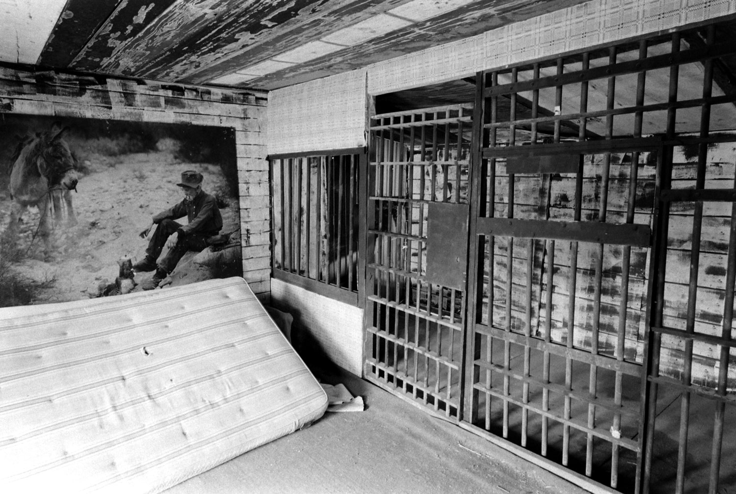 Jail cell at the Spahn Movie Ranch, home to the Manson Family in the late 1960s and occasional location for filming of Westerns.