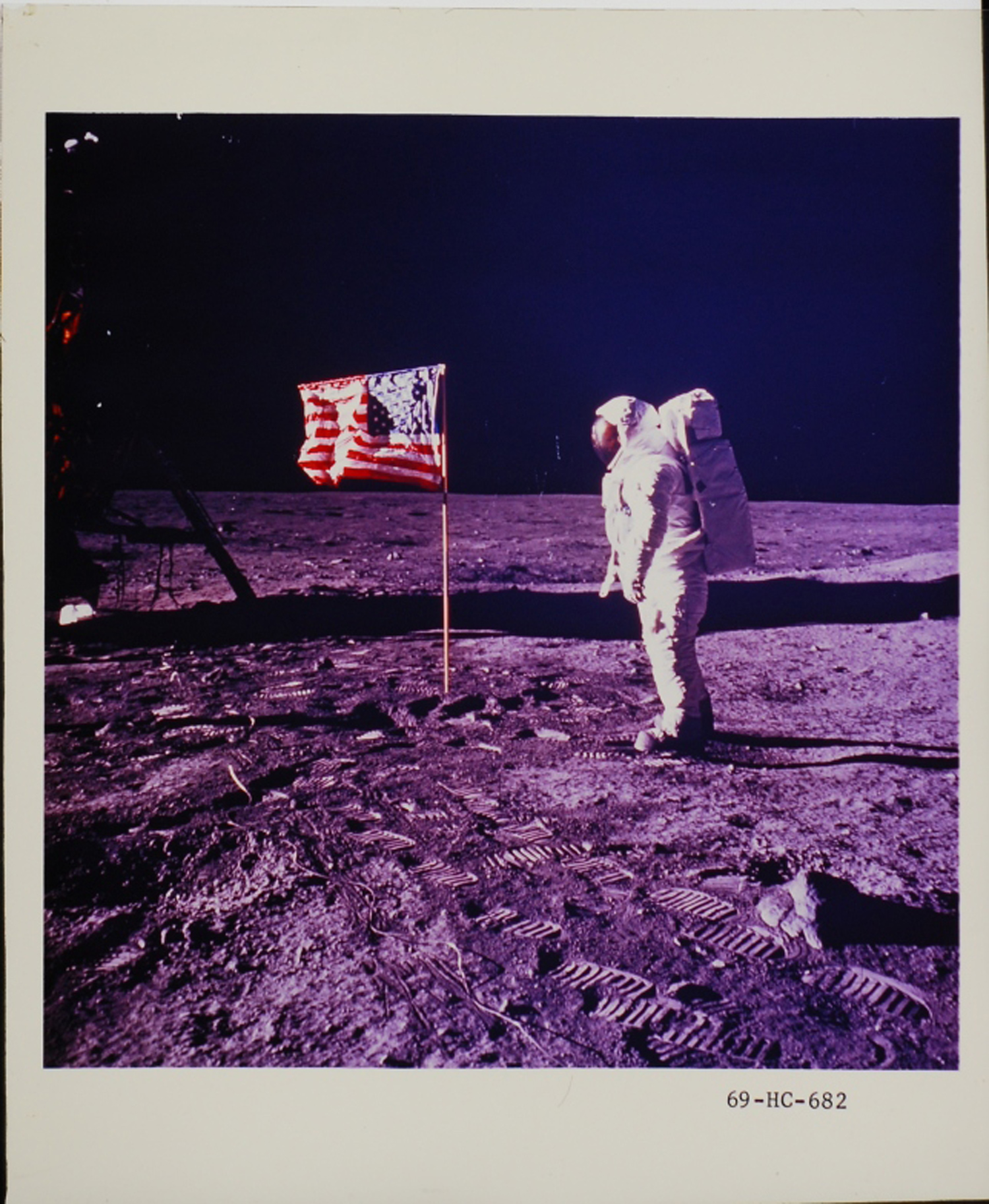 Buzz Aldrin on the moon, photographed by Neil Armstrong, July 1969.