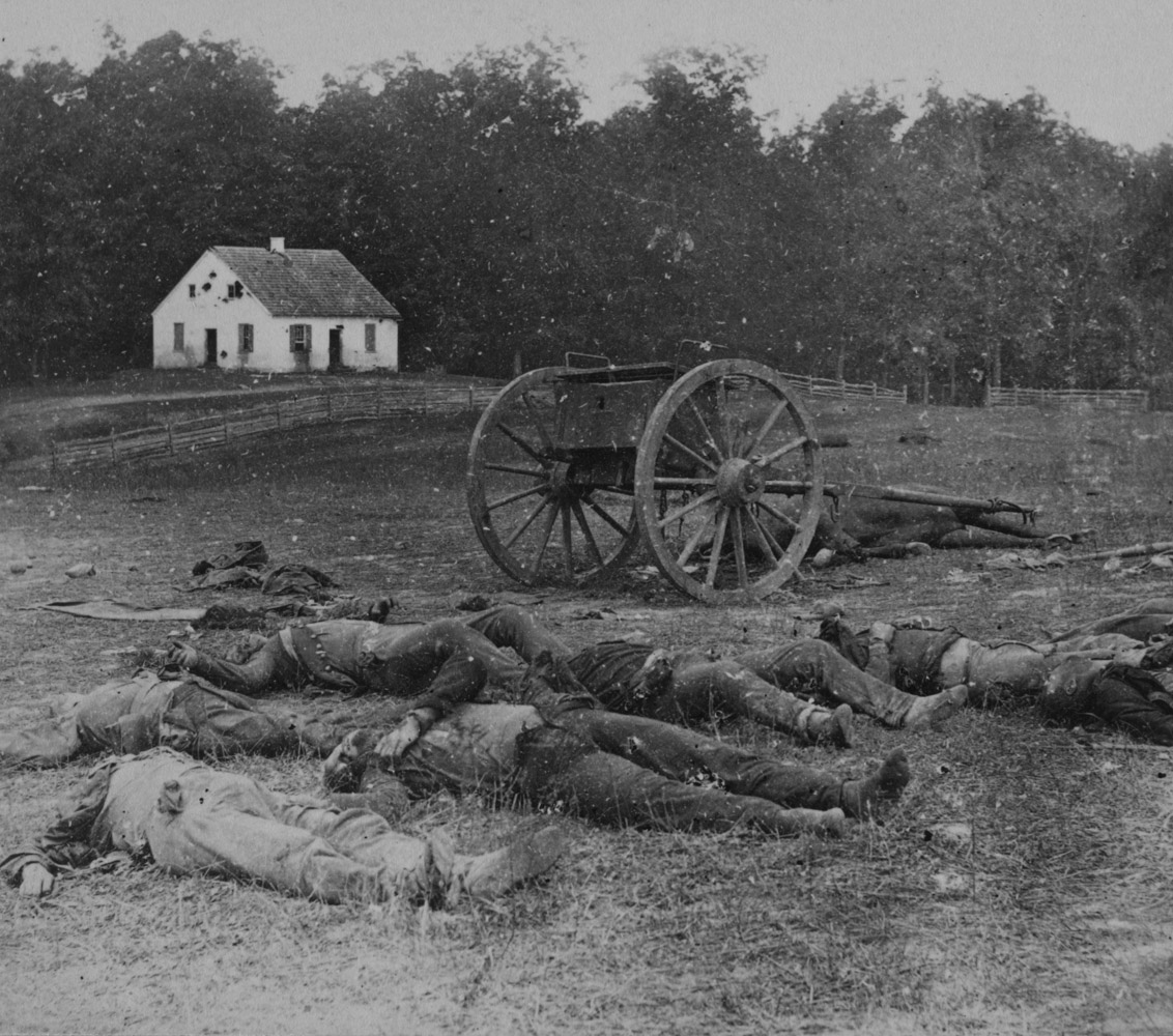 Bodies of Confederate artillerymen near Dunker church.