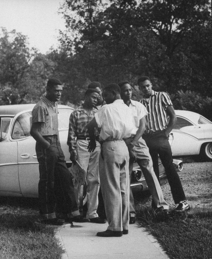 African American students, Little Rock, Arkansas, 1957.