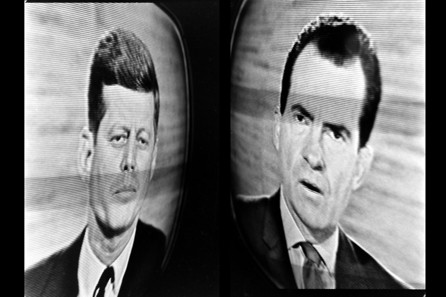 Two images made during the Kennedy-Nixon debates, 1960.
