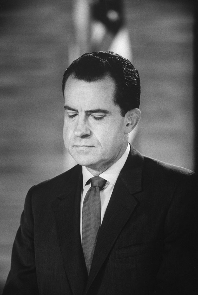 Photo of Richard Nixon made during the Kennedy-Nixon debates, 1960.