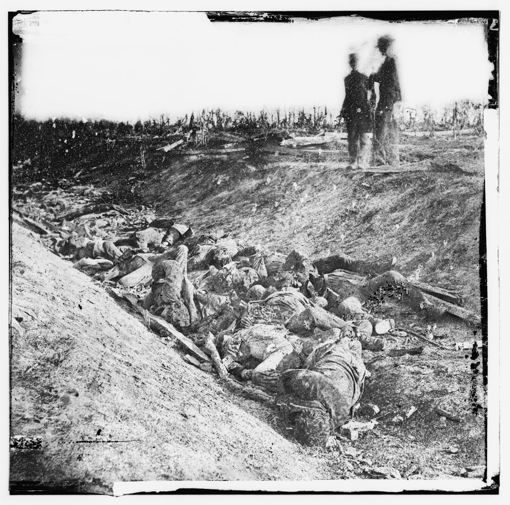 Dead soldiers in a ditch on the right wing where Kimball's brigade fought desperately.