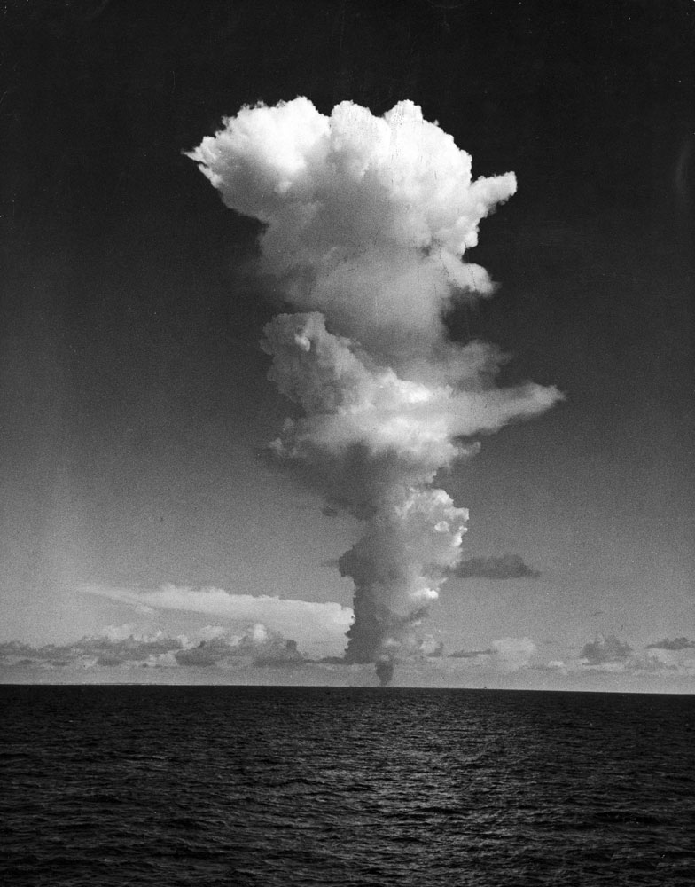 Radioactive cloud from atomic explosion, Bikini Atoll, July 1946.