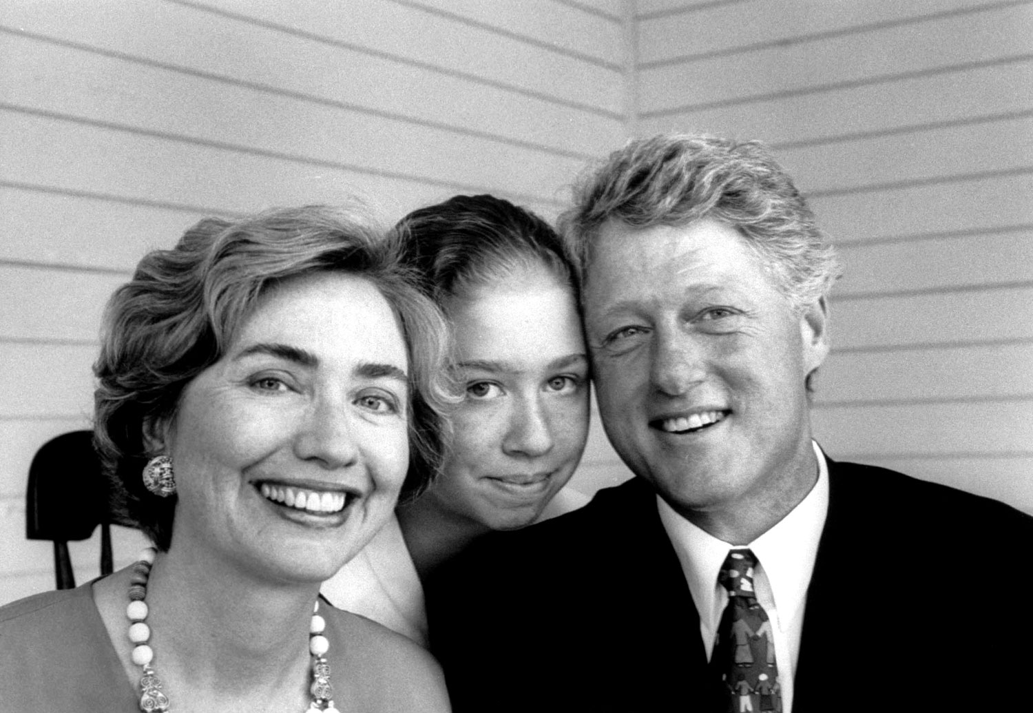 Hillary Rodham Clinton, Chelsea Clinton and President Bill Clinton, Martha's Vineyard, 1993.